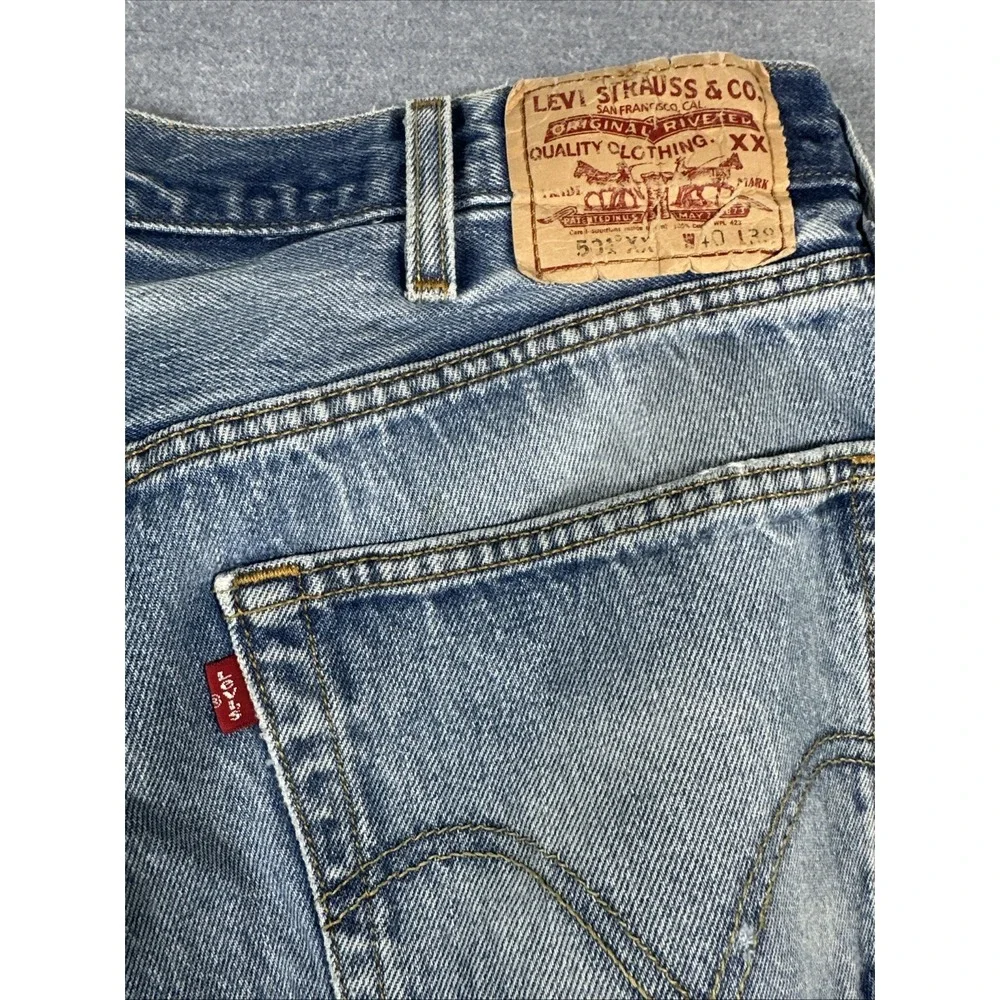 Vtg Levi's 501 Original Fit Jeans Men's 40x38 Light Wash Button Fly 100% Cotton